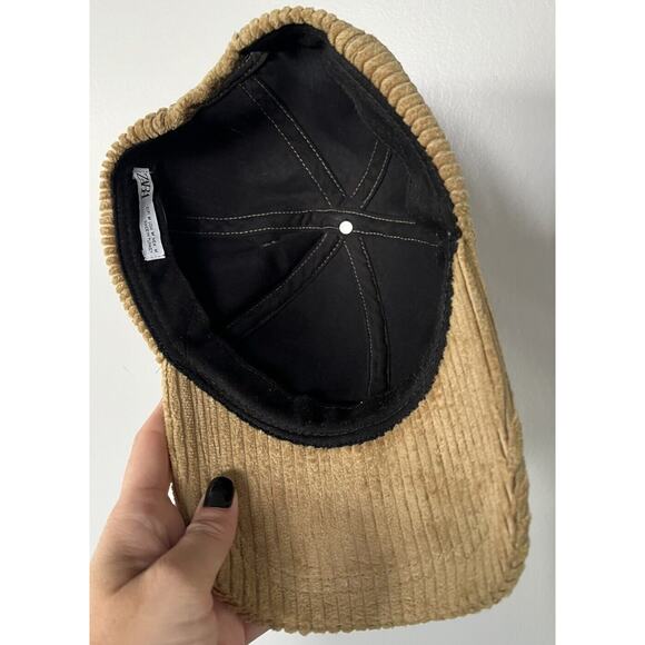 Zara Tan Corduroy Cap - Picture 3 of 5